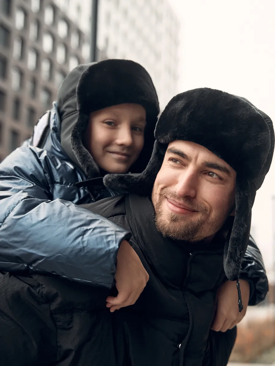 Шапка ушанка меховая теплая с флисом