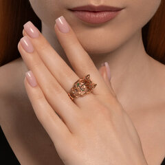 019409 - Кольцо ПАНТЕРА из золота 585 пробы крупное