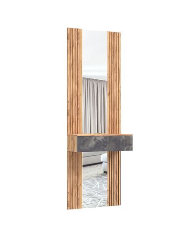 Марвэл Тумба с зеркалом (Мальта грей, Дуб Крафт)