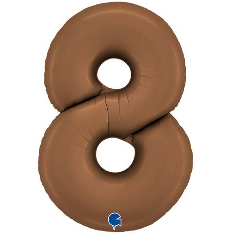 Г 40''/102 см, Цифра, Сатин, Шоколад 