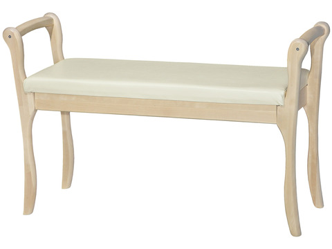 Скамья для прихожей Мебелик с подлокотниками мягкая, экокожа крем, каркас лак