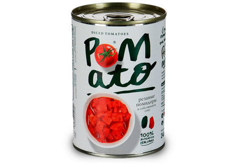 Помидоры резаные в собственном соку Pomato, 400г