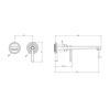 Gessi 65088#710 Gessi VENTI20 Смеситель для раковины настенный, встраиваемый, однорычажный, излив 243 мм., внешняя часть, цвет Brass PVD