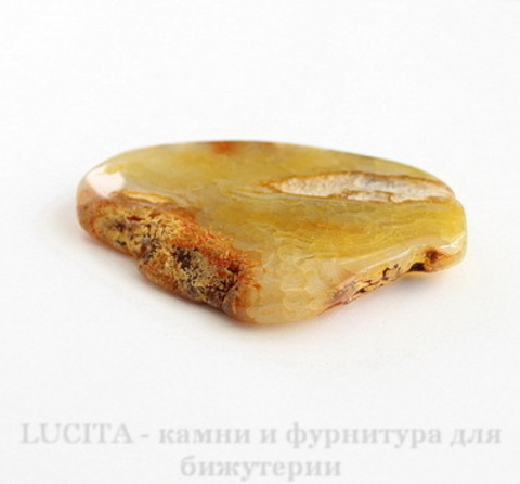 Подвеска Агат (цвет - желтый) 54,5х37х7 мм №7