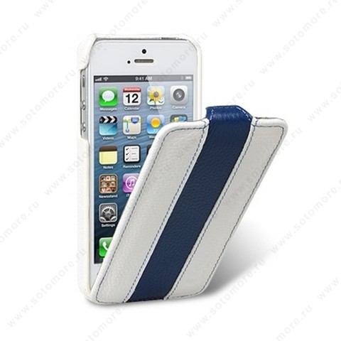 Чехол-флип Melkco для iPhone SE/ 5s/ 5 Leather Case Limited Edition Jacka Type (White/Blue LC)