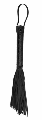 Чёрная многохвостая кожаная плетка Passionate Flogger - 39 см. - Erokay EK-3106BLK