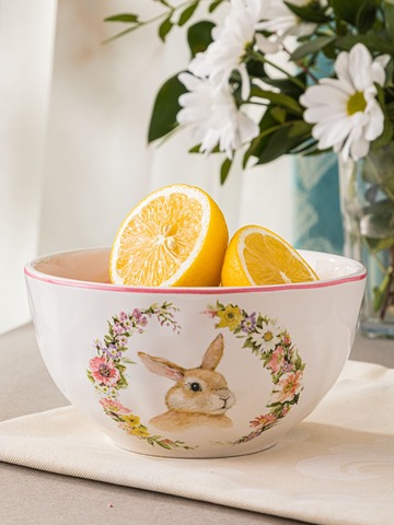Салатник порционный 15см Certified Int Весенний сад Кролик взгляд направо