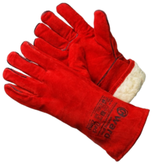 Краги спилковые GWARD Track Zima утепленные (красные)