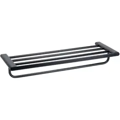 Bemeta 167105150 ORGANIC BLACK Полочка для полотенец с вешалкой черный матовый фото