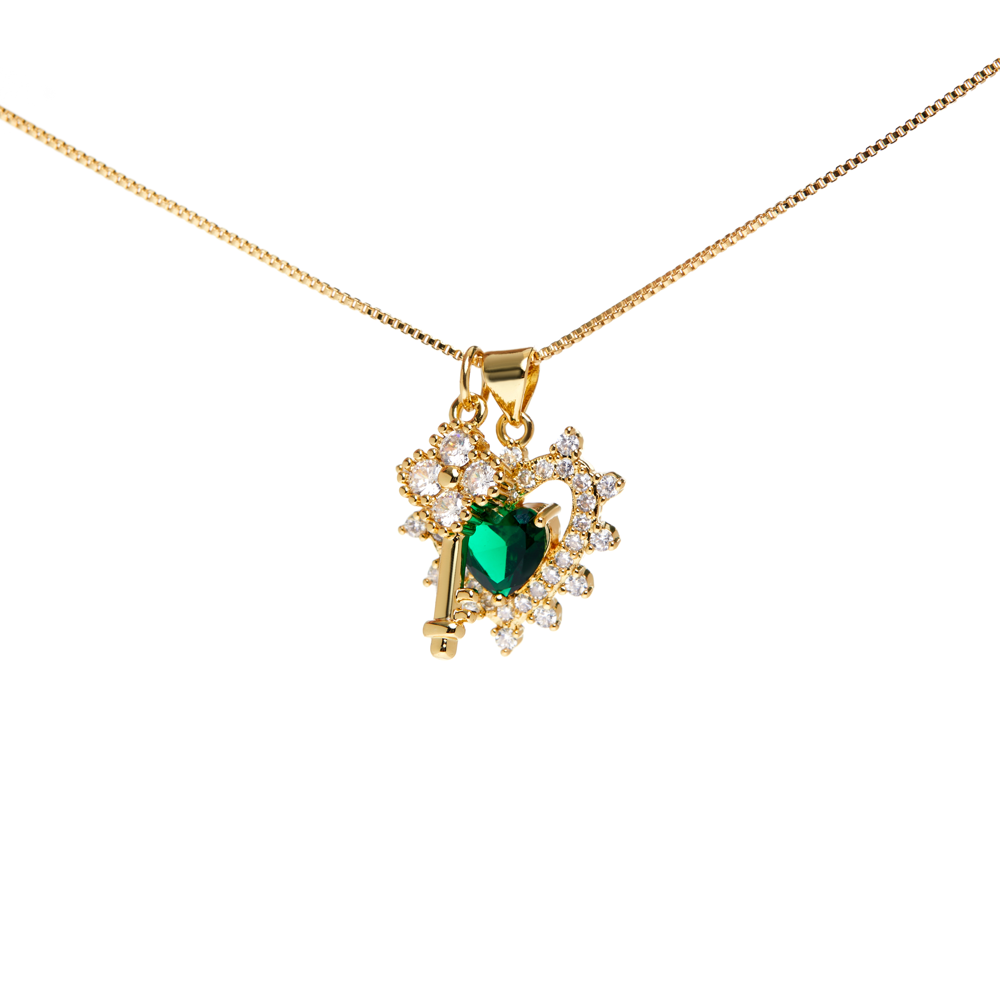 DÉJÀ VU Колье Who Owns My Heart Necklace - Green déjà vu колье big chain necklace – heart