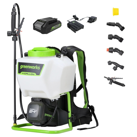 Опрыскиватель аккумуляторный Greenworks Арт. 5300307, 24V, с АКБ 2Ач и ЗУ