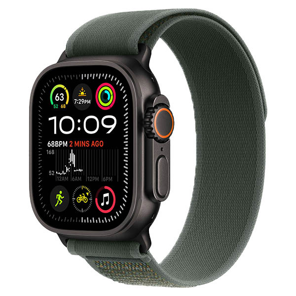 Apple Watch Ultra 2 2024, 49 мм, корпус из черного титана, Alpine Loop, темно-зеленый, M