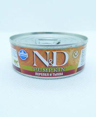 Farmina N&D Cat консервы для кошек (перепелка с тыквой) 70 г