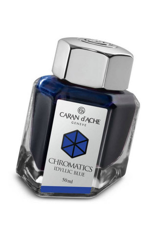 Флакон с чернилами Caran d’Ache Chromatics, 50 ml, Idyllic Blue (8011.140)