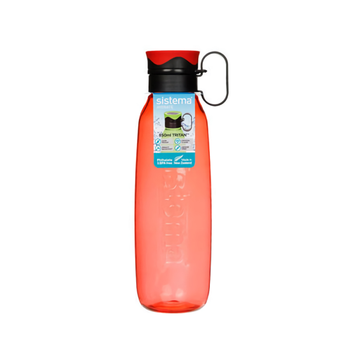 Бутылка для воды с петелькой Sistema "Hydrate", Тритан, 850 мл, цвет Красный