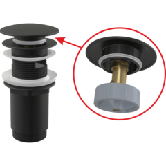 A392 BLACK Донный клапан сифона для умыв. click/clack 5/4