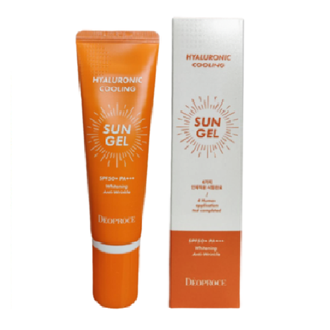 Легкий солнцезащитный гель с гиалуроновой кислотой 50г. Deoproce Hyaluronic Cooling Sun Gel SPF50+/ 50 гр.