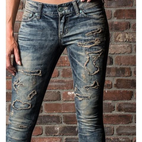 Affliction | Джинсы женские Raquel Skinny Stretch Jean 111SK077 потертости спереди