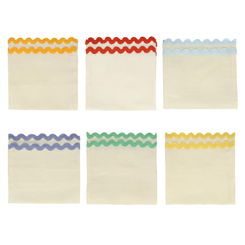 Cалфетки разноцветные, тканевые (в наборе 6 шт)