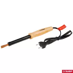 ЗУБР 100 Вт, клин, электропаяльник с деревянной рукояткой (55405-100)