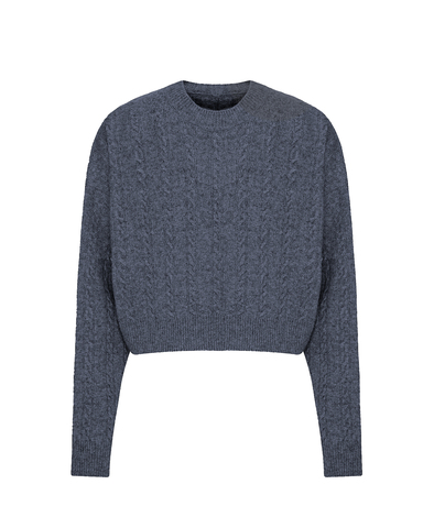 Джемпер из смесового кашемира косы темно-серый