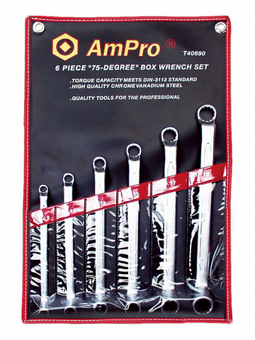 Набор ключей накидных, 6 предметов (8-19мм) AmPro