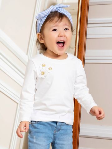 Лонгслив "Цветы" (белые цветы)