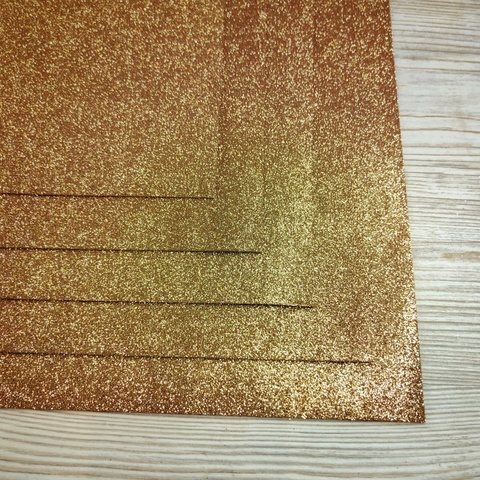 Фоамиран глиттерный с блестками 1,5мм для творчества Песочное Золото размер 50х50см. (5шт)