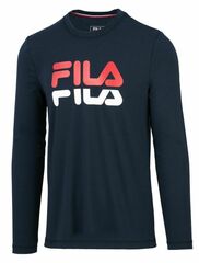 Детская теннисная футболка Fila Longsleeve Lino T-Shirt Kids - peacoat blue