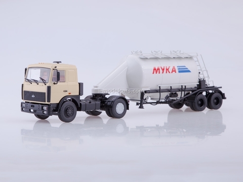 MAZ-5432 beige with semitrailer ASP-25 1:43 AutoHistory