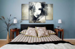 Модульная картина "Абстрактный портрет девушки"