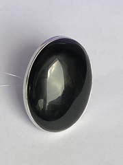 Агат черный (кольцо из серебра)