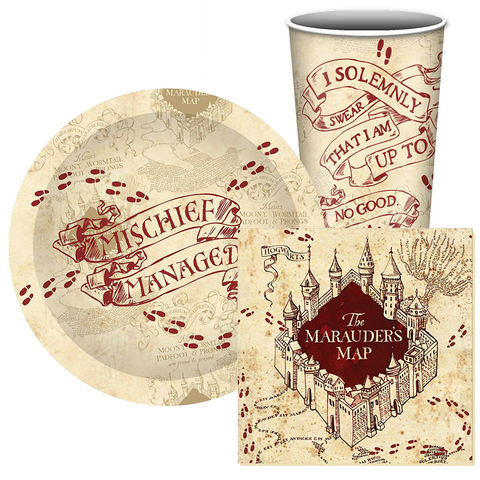 Harry Potter Mischief Managed Paper Party Set Hogwarts