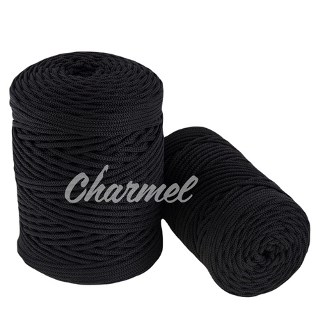 Black polyester cord 4 mm