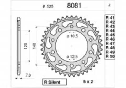 Звезда ведомая Ognibene 8081-R45 (JTR1792.45)