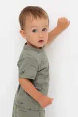 фуфайка  для мальчика  КР 302374/зеленый чай,динозавры к552