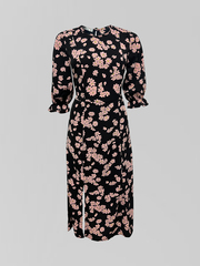 Платье в ромашку с завязками сзади