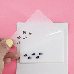 
          Прозрачные стикеры для заметок с клеевым краем, Alingar, 75 х 75 мм, 50 л., покрытие starlight touch, "Сat TRACKS", голубой, водонепрониц., европодвес