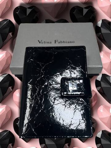 Обложка для паспорта Velina из натуральной кожи, лакированная, черная