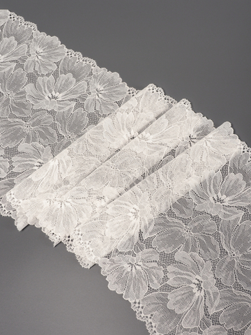 Эластичное кружево цвет теплый белый ширина 23 см
