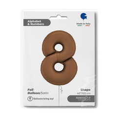 Г 40''/102 см, Цифра, Сатин, Шоколад 