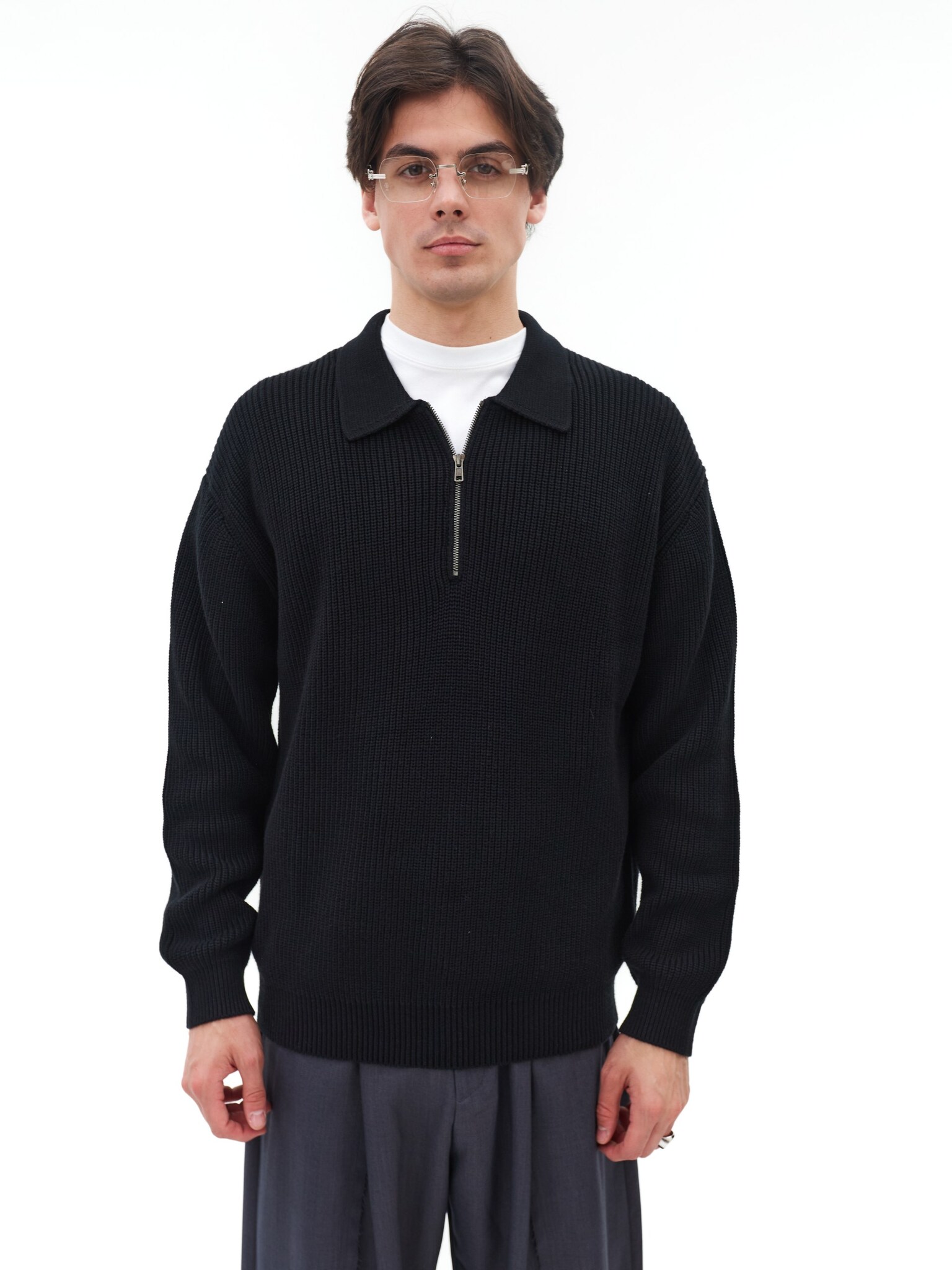 Джемпер LAINE толстая вязка (черный)