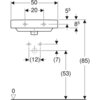 Раковина Geberit Smyle Square: Белый, B=50см, H=16см, T=41см, Отверстие под смеситель=По центру, Перелив=На виду
