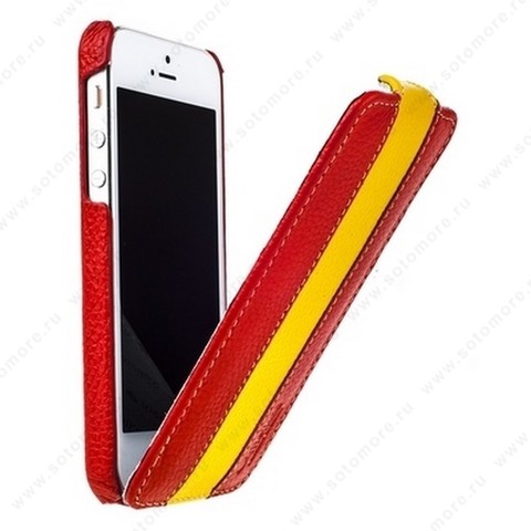Чехол-флип Melkco для iPhone SE/ 5s/ 5 Leather Case Limited Edition Jacka Type (Red/Yellow LC)