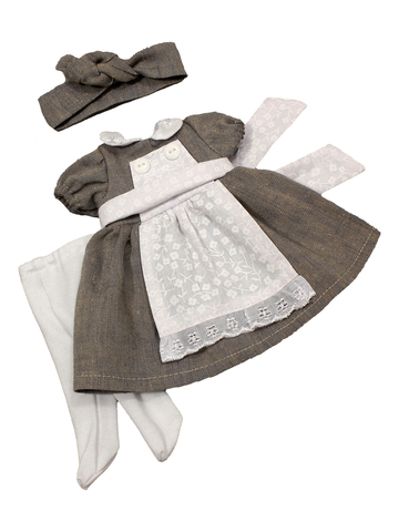 Платье комбинированное + колготки - Бежевый. Одежда для кукол, пупсов и мягких игрушек.