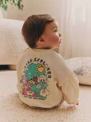 Свитшот и легинсы в комплекте для малышей Next B56-635, Бежевый, Светло-фиолетовый