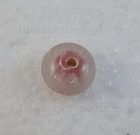 Бусина Лэмпворк рондель, розовая 11-12х8-9 мм ()
