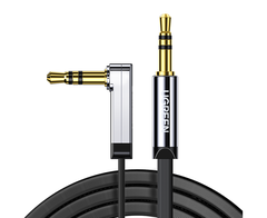Кабель UGREEN AV119 (10729) 3.5мм Male to 3.5мм Male Straigth to angle flat Cable 5м  черный