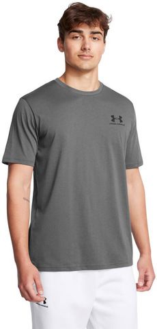 Картинка футболка Under Armour Sportstyle Left Chest Logo SS серый - 1