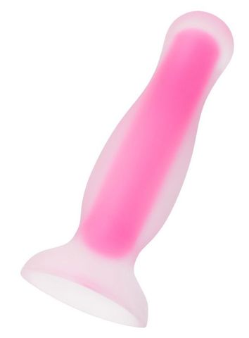 Розовая, светящаяся в темноте анальная втулка John Glow - 12,5 см. - ToyFa Beyond 873008